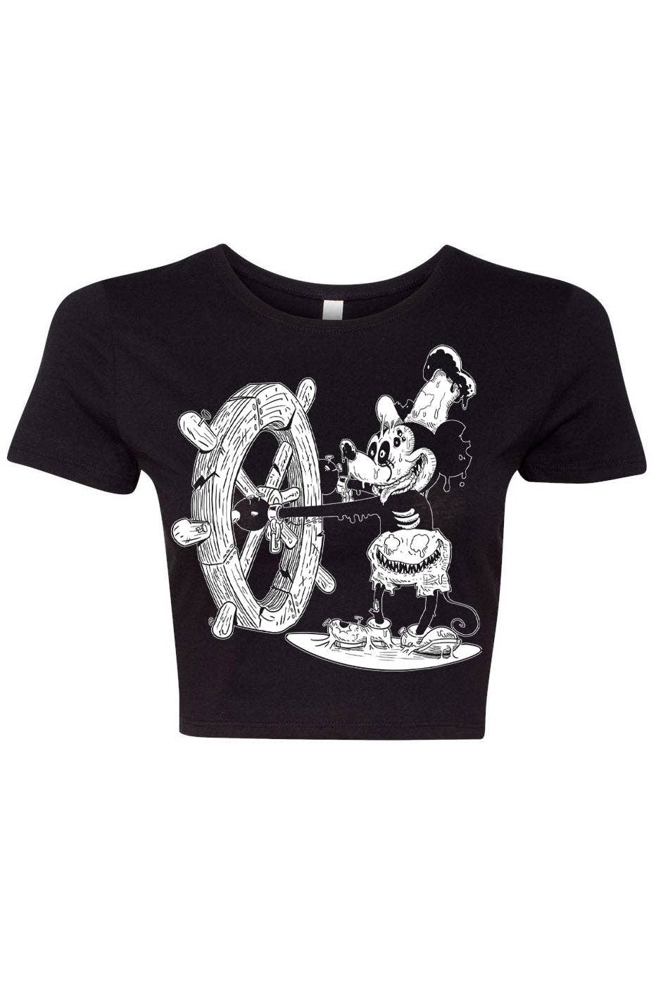 vampirefreaks - Top corto Steamboat Willie Mickey Zombie