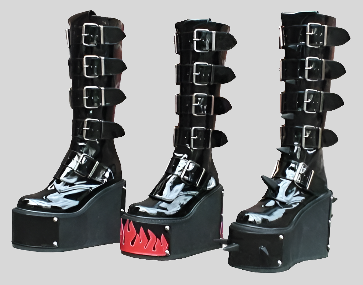 DEMONIACULT TRAS-800 Black Vegan Leather