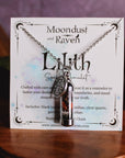 Moondust and Raven - Collana con amuleto Lilith Spell Jar, gioielli Witchy Crystal