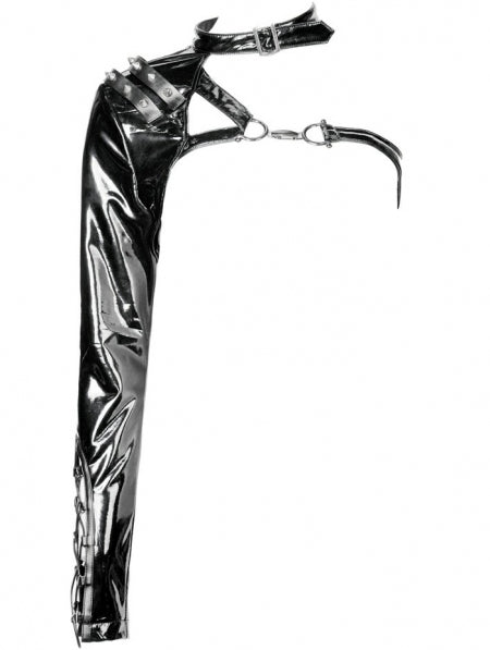 Punk shining PU one shoulder around neck cape "Dark in Love"
