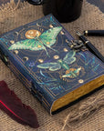 Quaderno in pelle vintage con stampa a farfalla