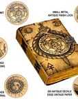 Diario in pelle vintage con stampa a bussola