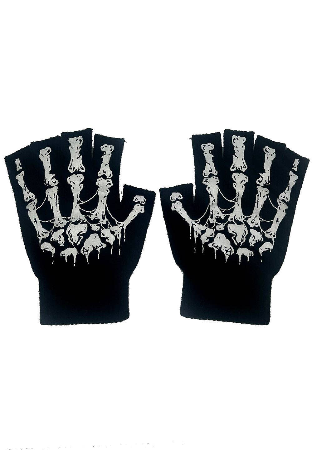 vampirefreaks - Guanti Dead Inside Fingerless Skeleton