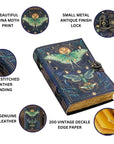 Quaderno in pelle vintage con stampa a farfalla