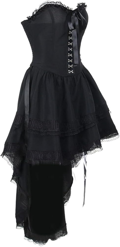 Vestito corsetto in stile gotico con inserti di pizzo