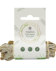 Green Tree Candle - Happiness White Smudge Stick & Sweetgrass, 10 cm, con etichetta