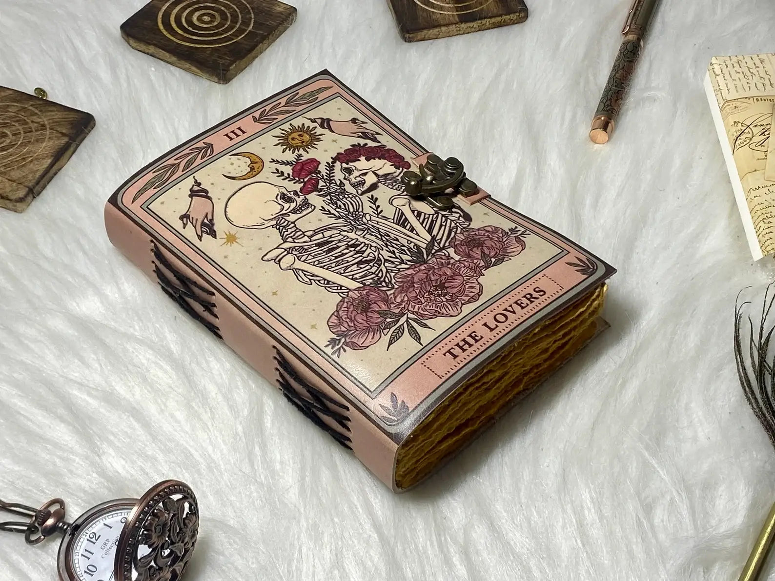 Diario in pelle vintage con stampa The Lover