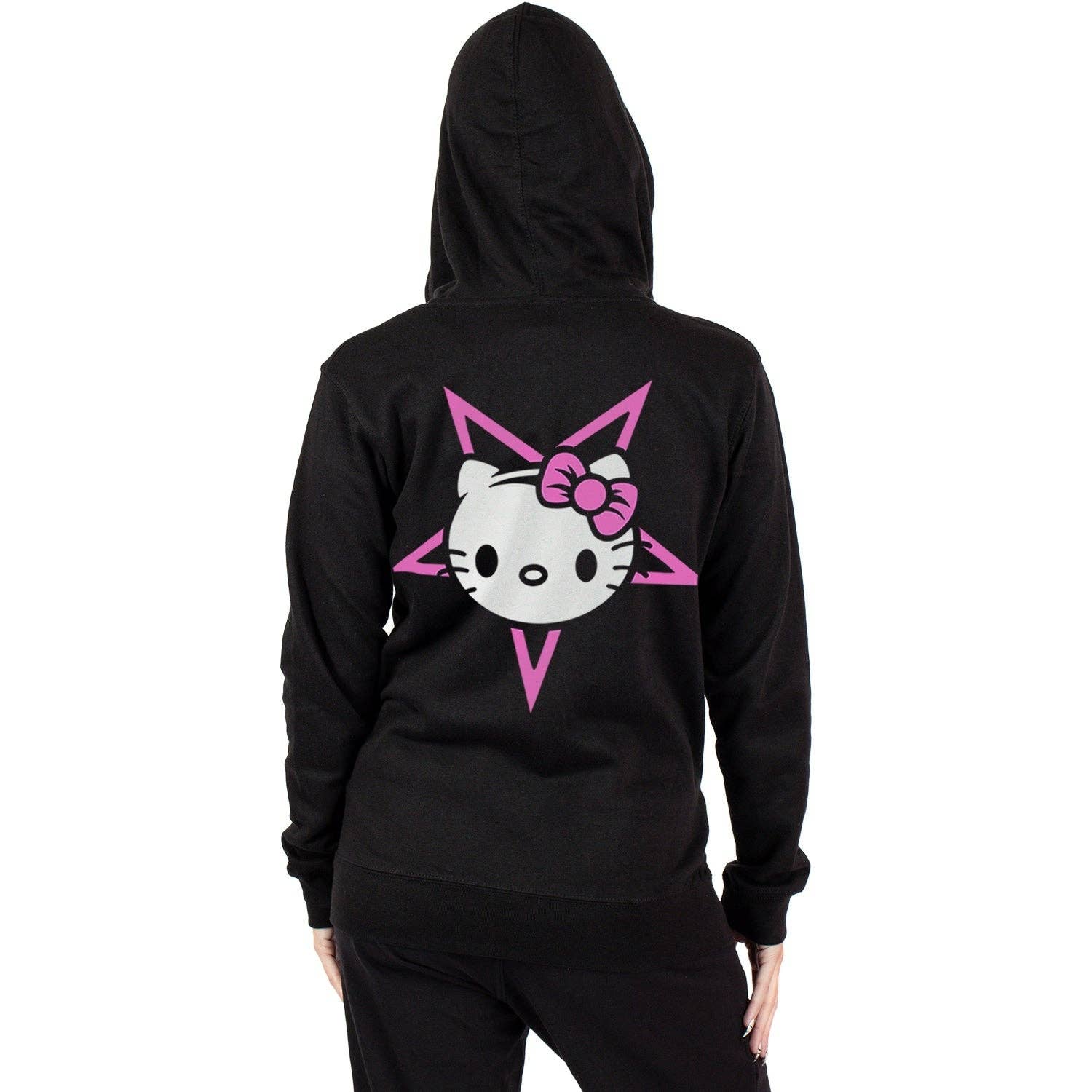Too Fast Felpa con cappuccio e zip Hello Satan Kitty