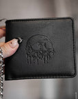 vampirefreaks - Portafoglio Bifold con Catena in Rilievo Teschio Drip