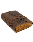 Diario vintage rilegato in pelle con chiave
