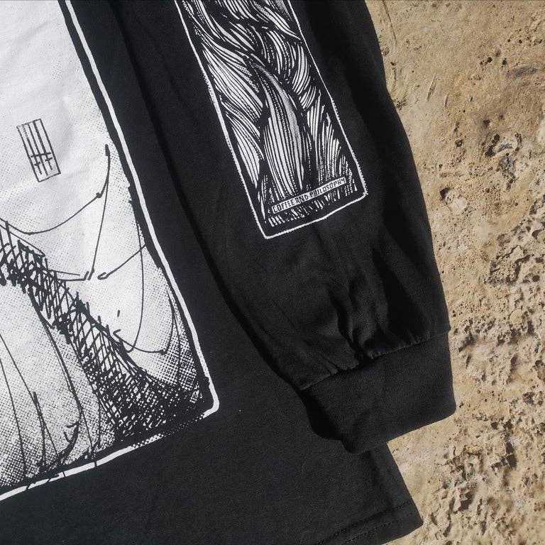 Godmachine Coffee & Philosophy: T-shirt unisex a maniche lunghe