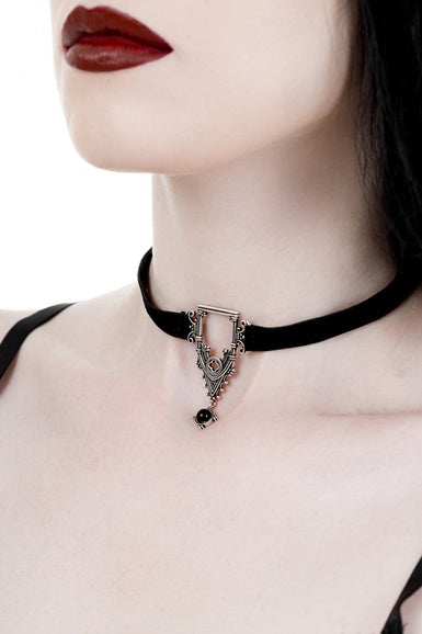 RESTYLE CHOKER IN VELLUTO CON CATTEDRALE GOTICA
