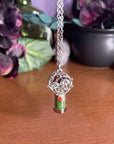 Moondust and Raven - Collana con amuleto Forest Spell Jar, gioielli in cristallo da strega