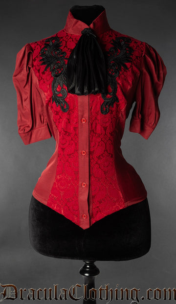 Dracula clothing camicia donna rossa