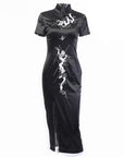 Vestito a tubino in stile cinese con dragoni