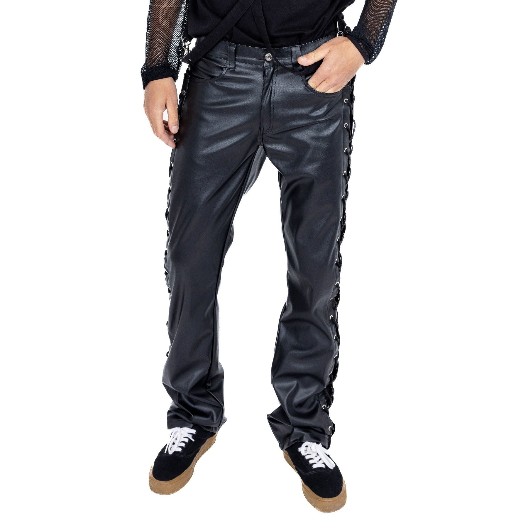 PANTALONE MAXIMUS in ecopelle - PVC NERO
