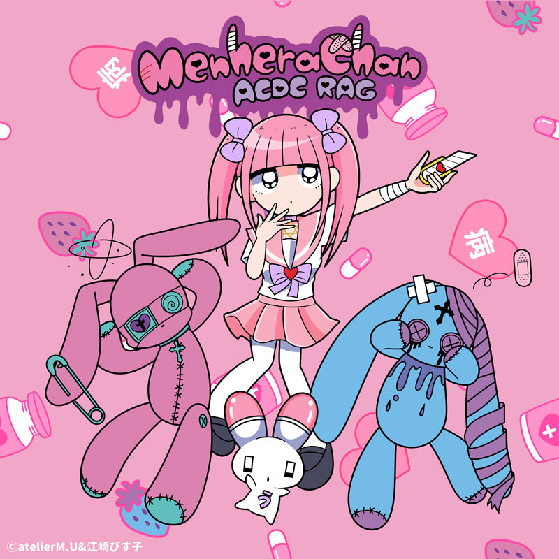 Scaldamuscoli neri e pink ACD RUG Menhera Chan