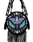 RESTYLE BORSA ROTONDA FORESTA INCANTATA CON FALENA LUNARE E CRISTALLI