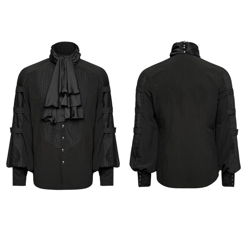Punk rave Camicia nera a righe gotica con cravatta