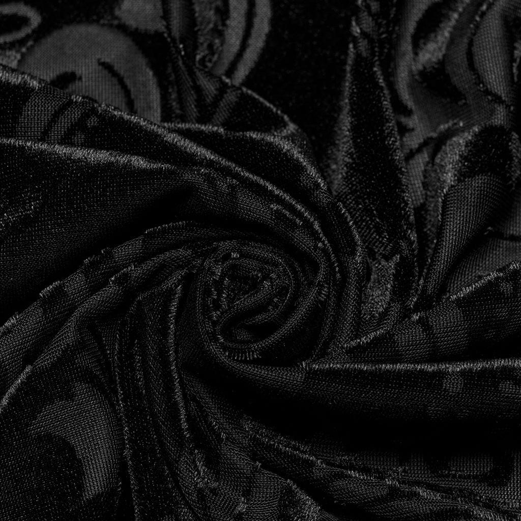 Camicia floccata da uomo con maniche a sbuffo e colletto gotico