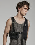 PUNK RAVE GILET DA UOMO CON FIBBIA A TASCA GRANDE