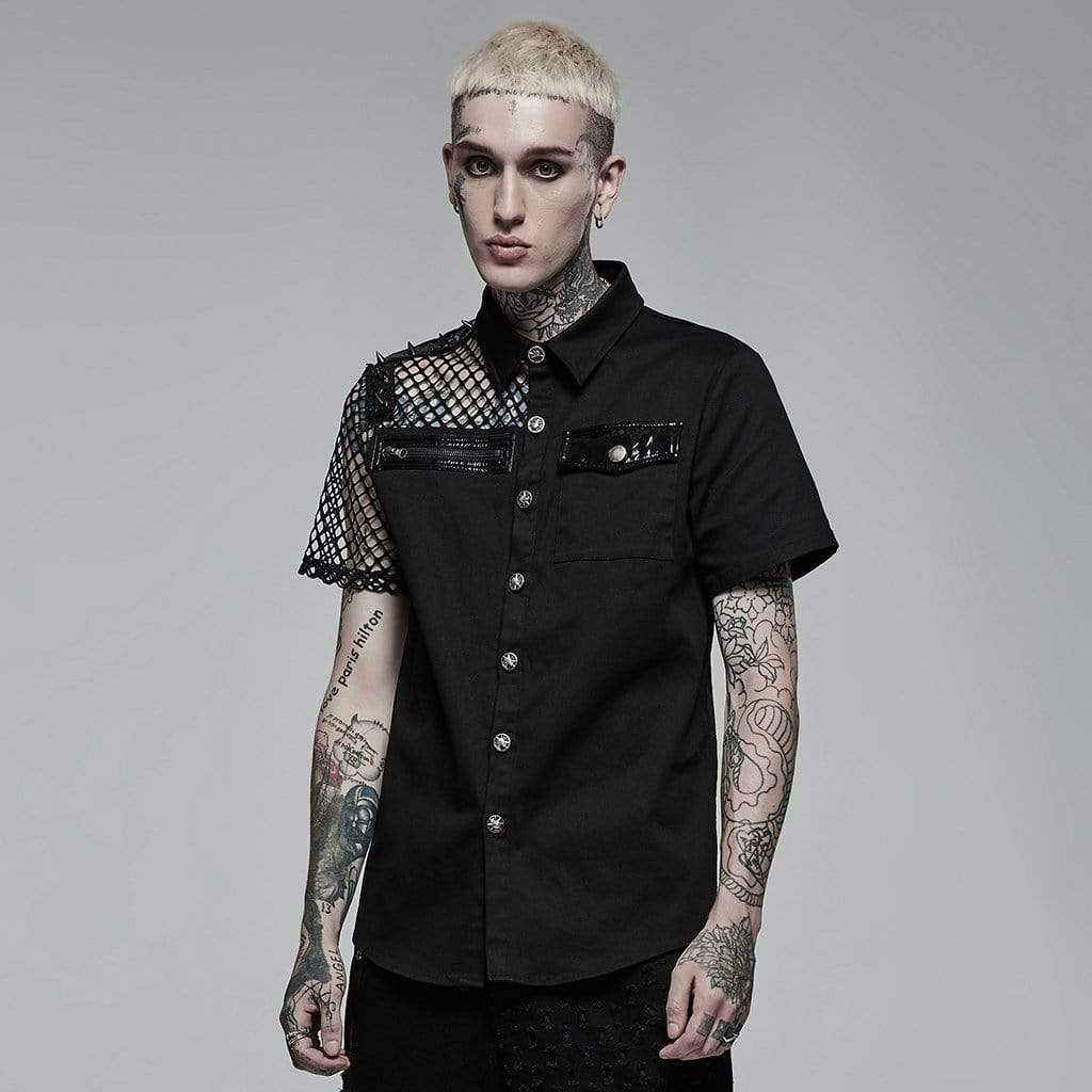 Punk rave Camicia a maglia punk rete