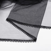 Velo da donna in maglia floreale con piume gotiche