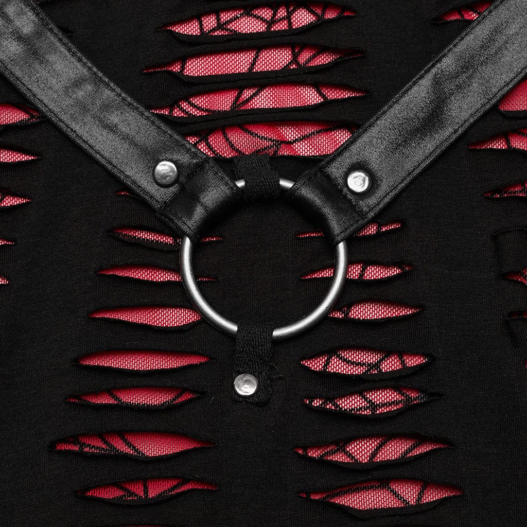 Punk Rave Vestito strappato con giuntura in maglia