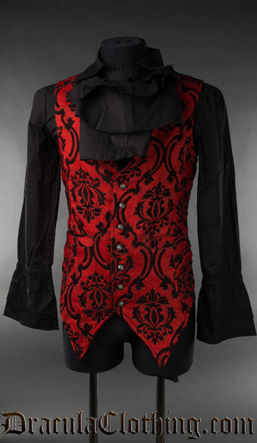 Dracula clothing gilet uomo rosso e nero