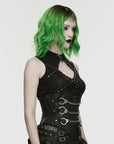 Punk Rave - Corsetto Underbust con manette e borchie