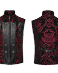 Punk Rave - Gilet da uomo con giuntura jacquard con colletto gotico