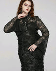 Punk Rave - Vestito gotico lungo decadent vintage con maniche di pizzo