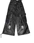 Pantalone cargo cybergoth nero con teschio posteriore
