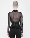 Punk Rave - corsetto pelle e rete Black Girdles