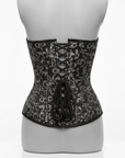Corsetto Overbust Damascato Nero e Argento (Sartoriale)