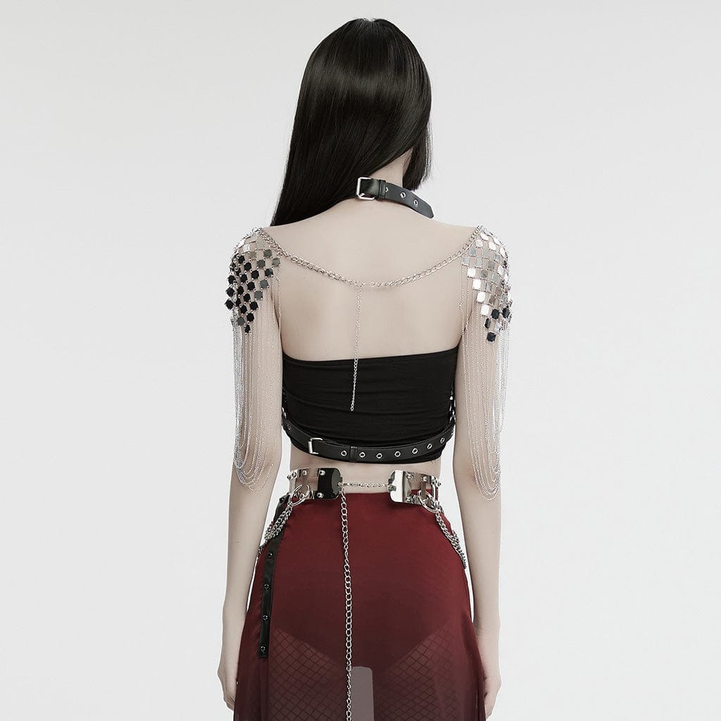 Punk rave harness in ecopelle e catene