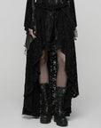 Punk Rave - Gonna in pizzo nero con orlo alto in stile gotico