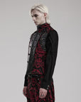 Punk Rave - Gilet da uomo con giuntura jacquard con colletto gotico