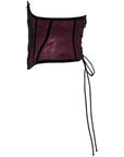 Punk Rave - Cintura Corsetto Borgogna con ricamo nero
