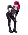 Vixxsin - Umbrae Leggings con lacci e borchie