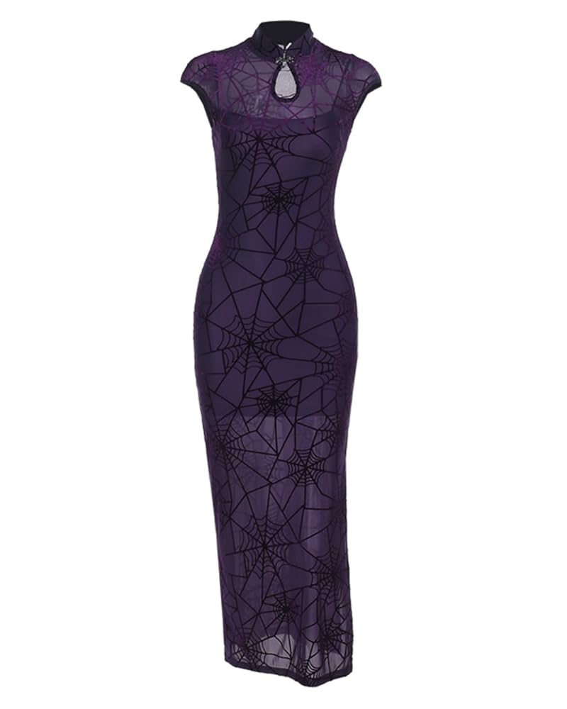 Vestito Cinese viola velo con ragnatele