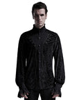 Punk rave - Camicia nera gotica velluto damascato