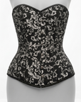 Corsetto Overbust Damascato Nero e Argento (Sartoriale)