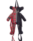 HEARTLESS - Zaino Evil Bear in Tartan rosso