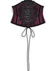Punk Rave - Cintura Corsetto Borgogna con ricamo nero