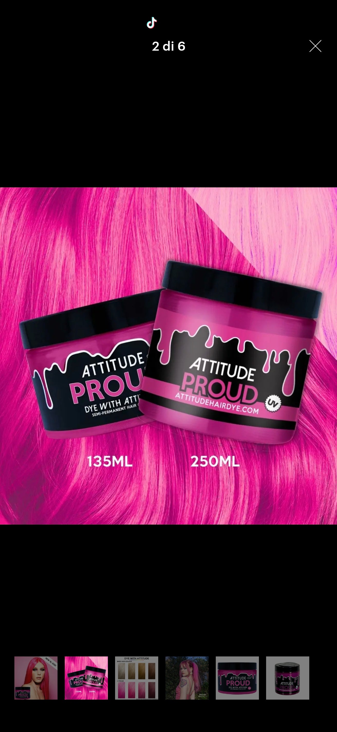 XL 250 ml size Attitude Hair Dye - Tinta per capelli Proud UV rosa, vegana, cruelty-freeing
