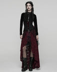 Punk Rave - Gonna in pizzo nero e rosso con orlo alto in stile gotico
