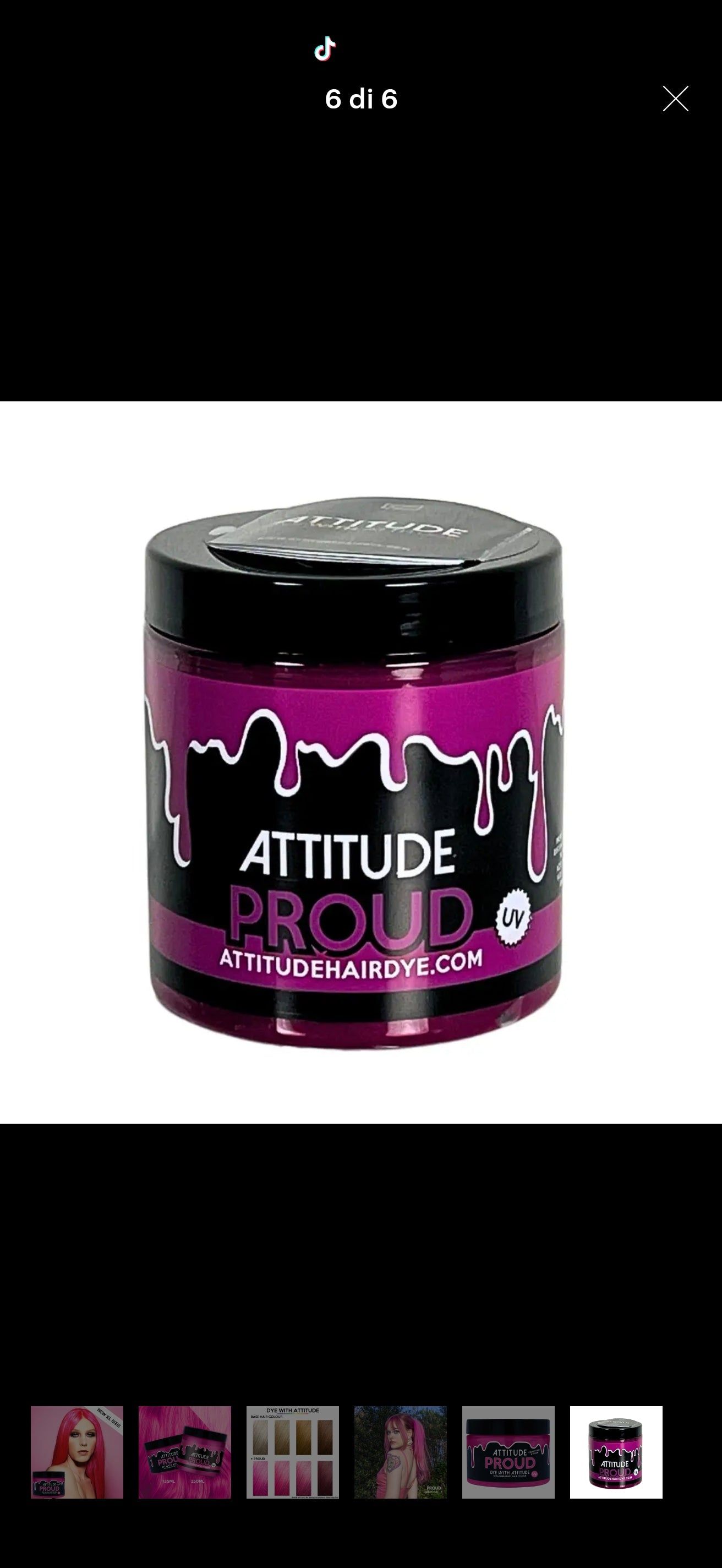 XL 250 ml size Attitude Hair Dye - Tinta per capelli Proud UV rosa, vegana, cruelty-freeing