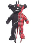 HEARTLESS - Zaino Evil Bear in Tartan rosso