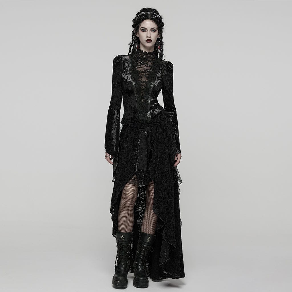 Maeau Gothic Rock - Gonna da donna punk, in pizzo, a matita
